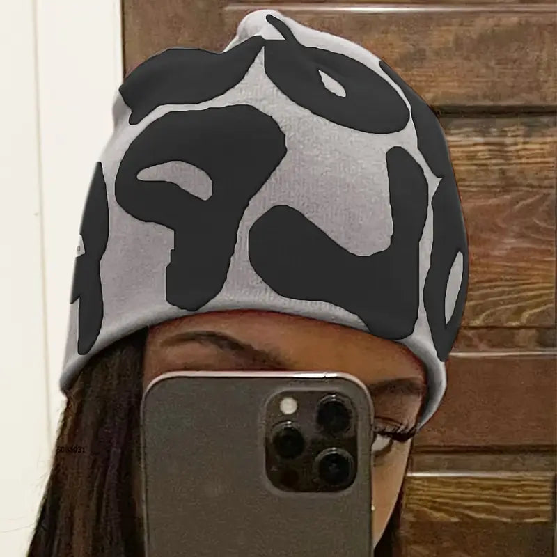 Unisex Spandex Beanie - Purple w/purple Print