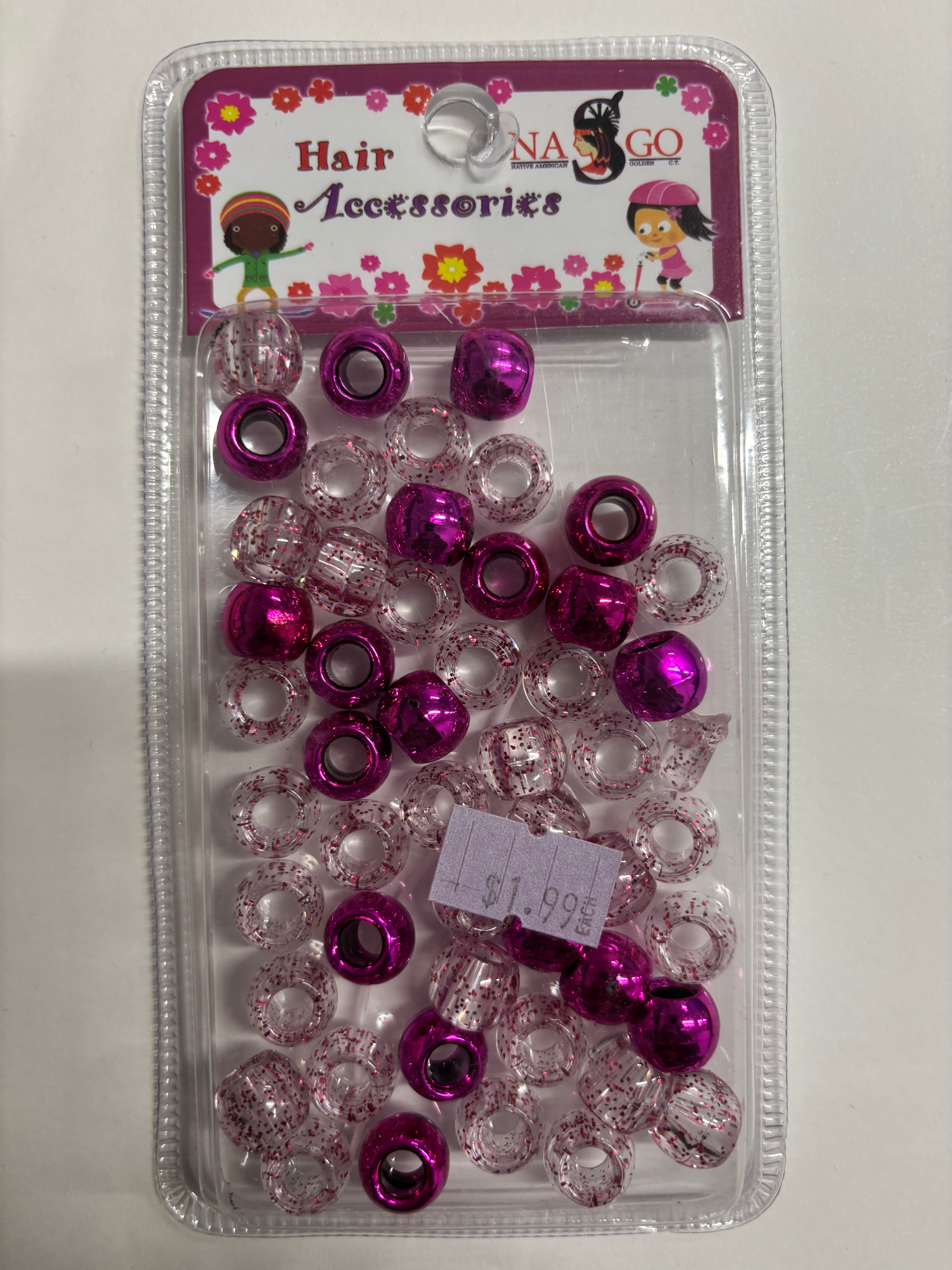 Chrome Pinks/Clear Med Beads