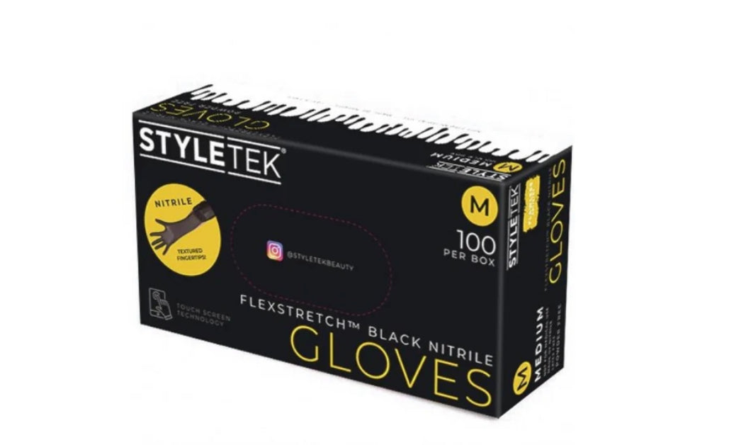 100ct Styletek Black Nitrile Gloves