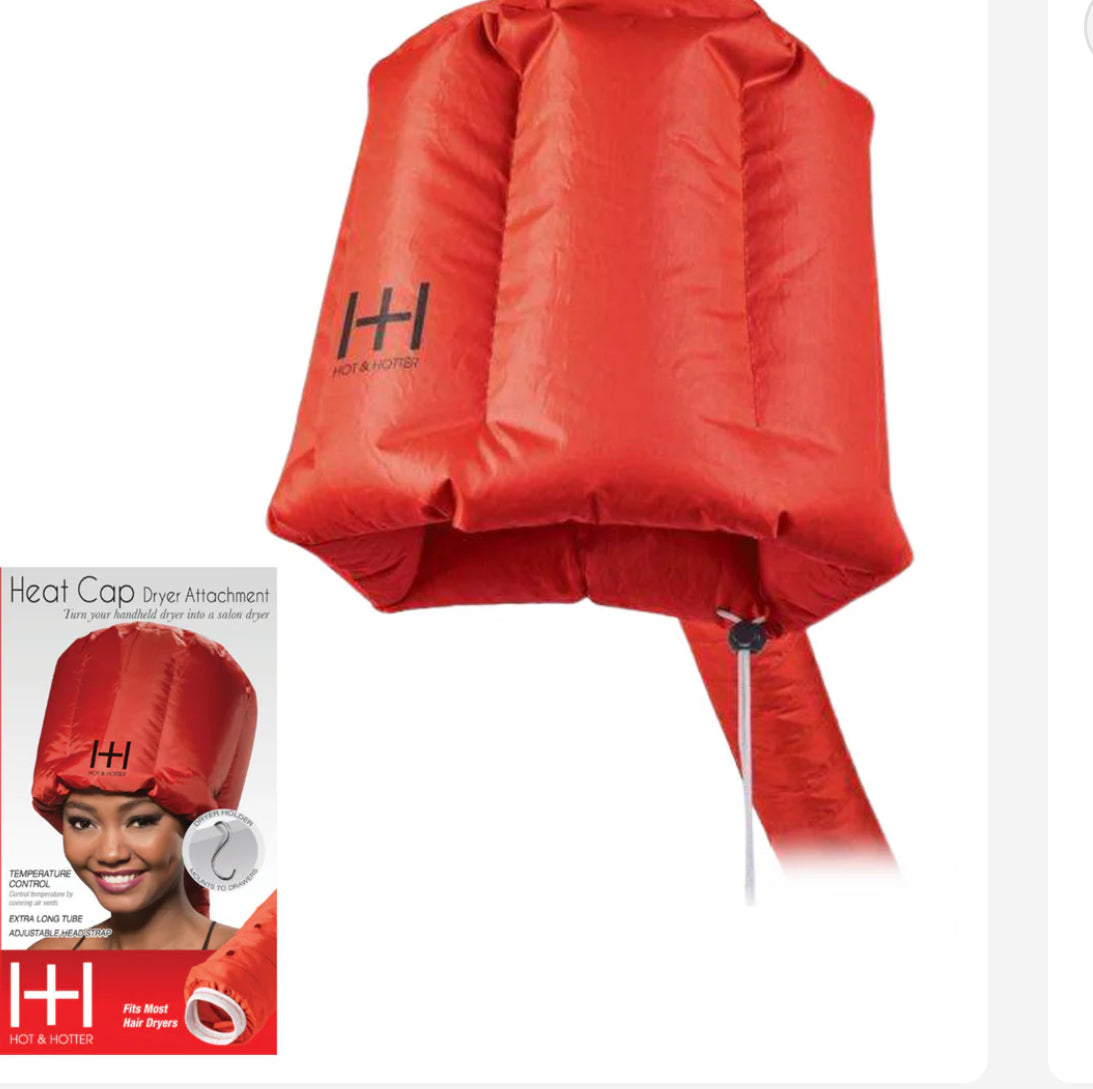 Hot & Hotter Heat Cap Dryer Attachment, 1 Count Conditioning Cap, Red