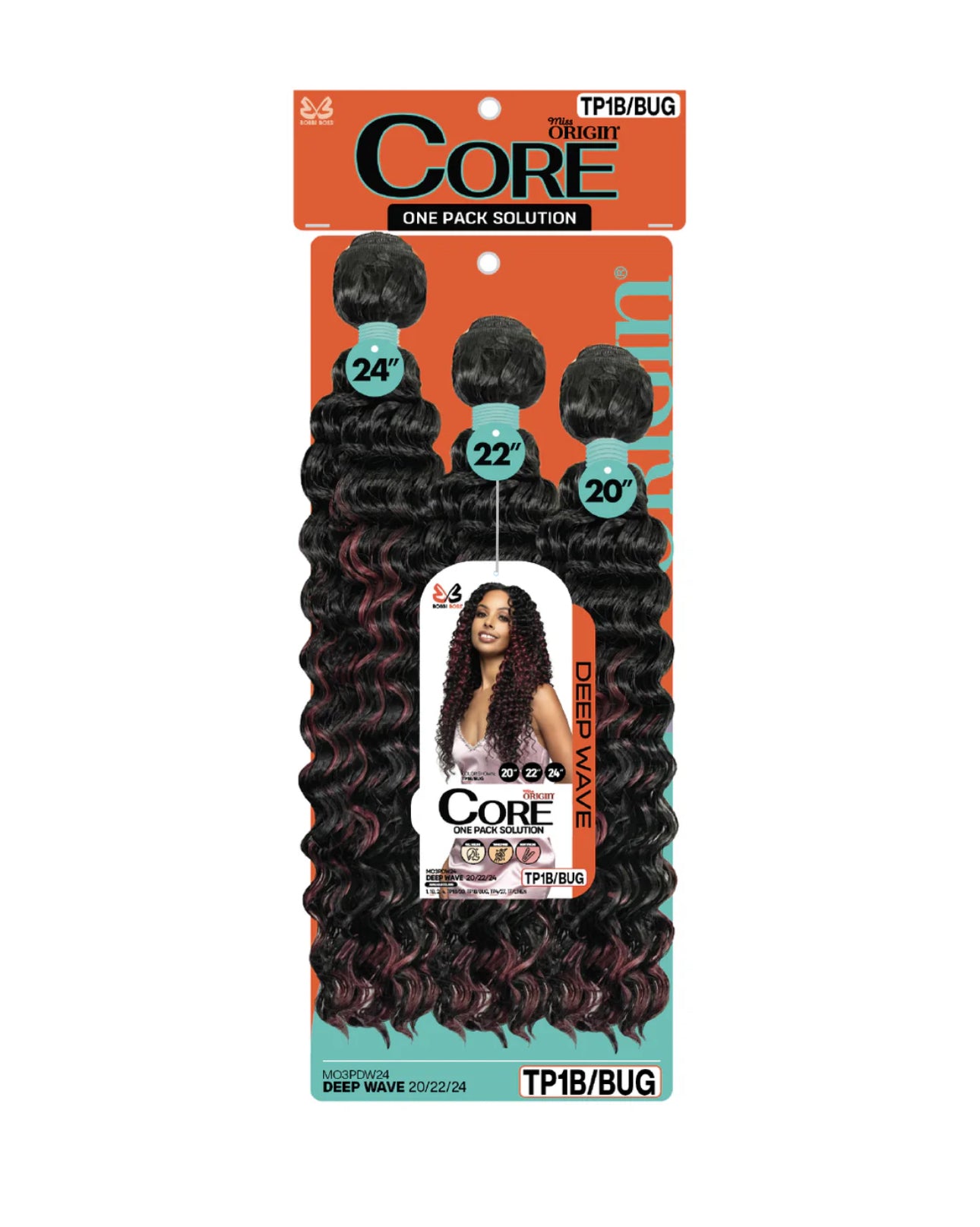 Bobbi Boss Miss Origin CORE 3PCS Synthetic Weaving Hair DEEP WAVE 20"/22"/24"