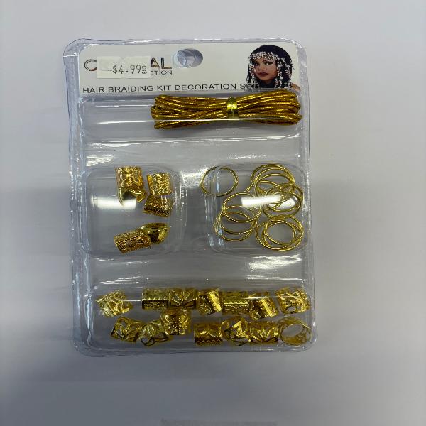 Crystal Hair Braiding Kit Decoration Set Gold Lg Pk