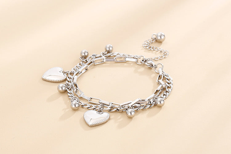 Heart Titanium Steel 18K Gold Plated Bracelets