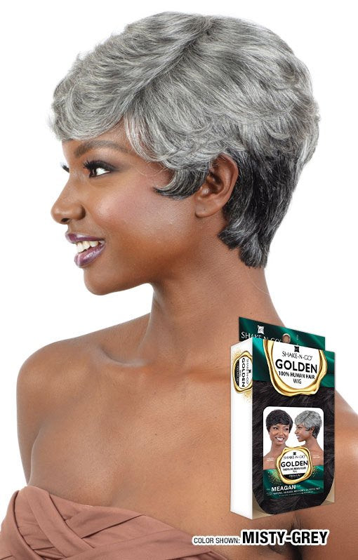 Golden 100% Human Hair Wig - MEAGAN - MISTY GREY