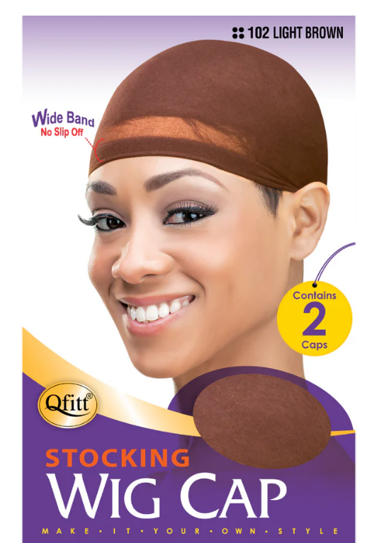 LIGHT BROWN STOCKING WIG CAP - 2 CAPS