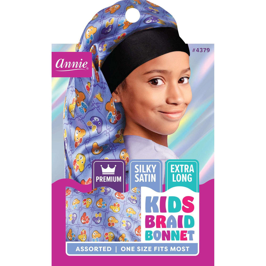 Annie Premium Kids Silky Wide Edge Braid Bonnet Head Scarf