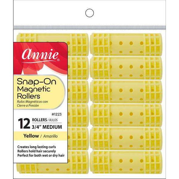 Annie Snap On Magnetic Rollers M 12ct Yellow