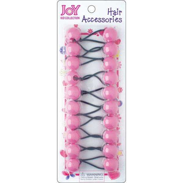 Joy Twin Beads Ponytailers 20mm 10ct Pink