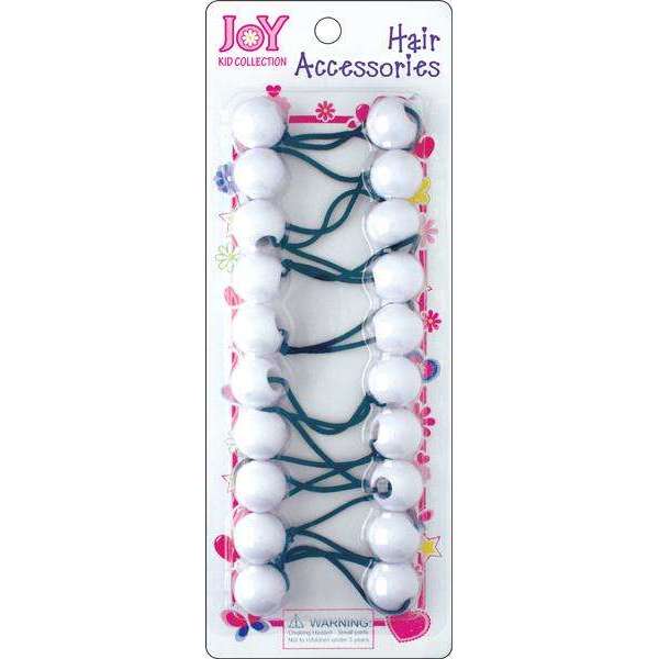 Joy Twin Beads Ponytailers 20mm 10ct White