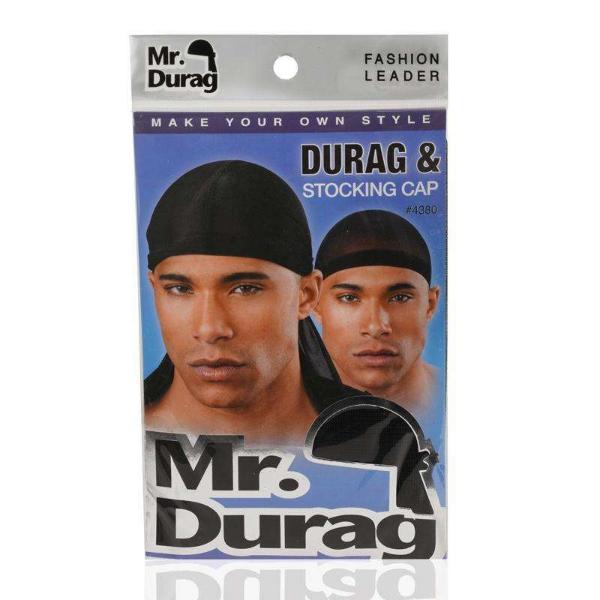 Mr Durag Solid Durag & Stocking Cap Blk