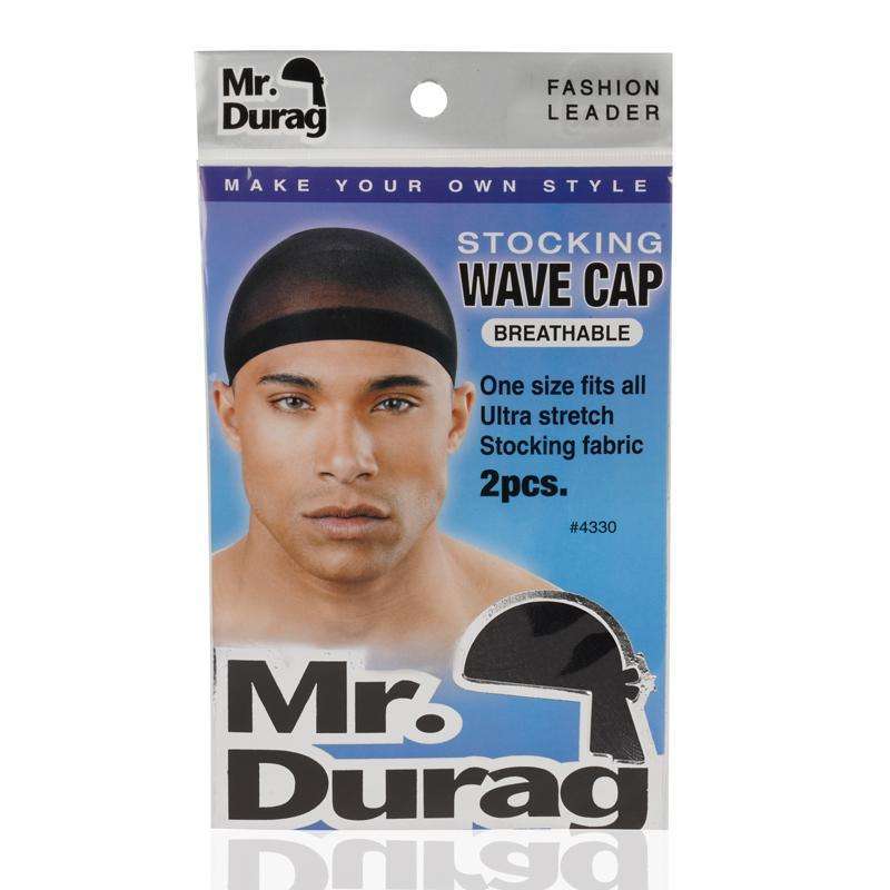 Mr. Durag 2pc Wide Band Stocking Black Wave Cap