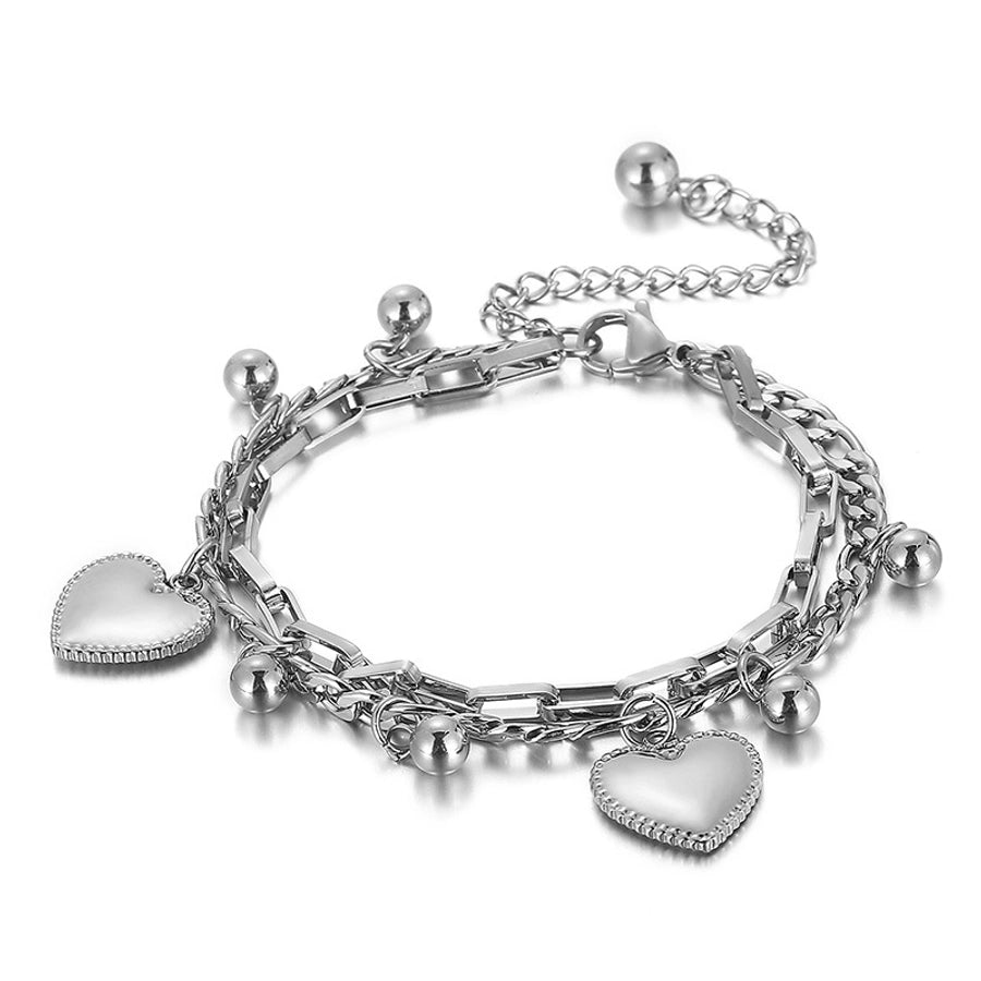 Heart Titanium Steel 18K Gold Plated Bracelets