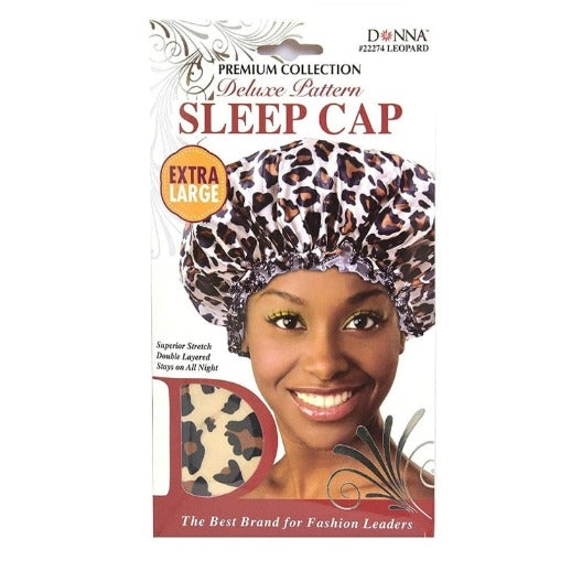 XL Leopard Satin Bonnet